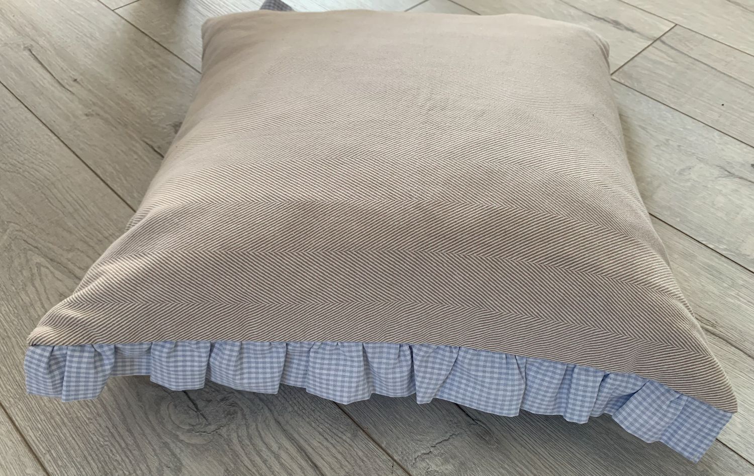 cushion cover with gingham frill