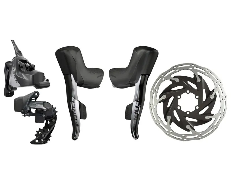 Force eTap AXS 2X D1 Electronic HRD FM Groupset (Shift/Hyd DiscBrake, 2Piece Cal, RearDer 33T Max &amp; batt, FrontDer &amp; batt, 160Rotors CLX-R CntrLck, Charger/cord &amp; QuickStart Guide)