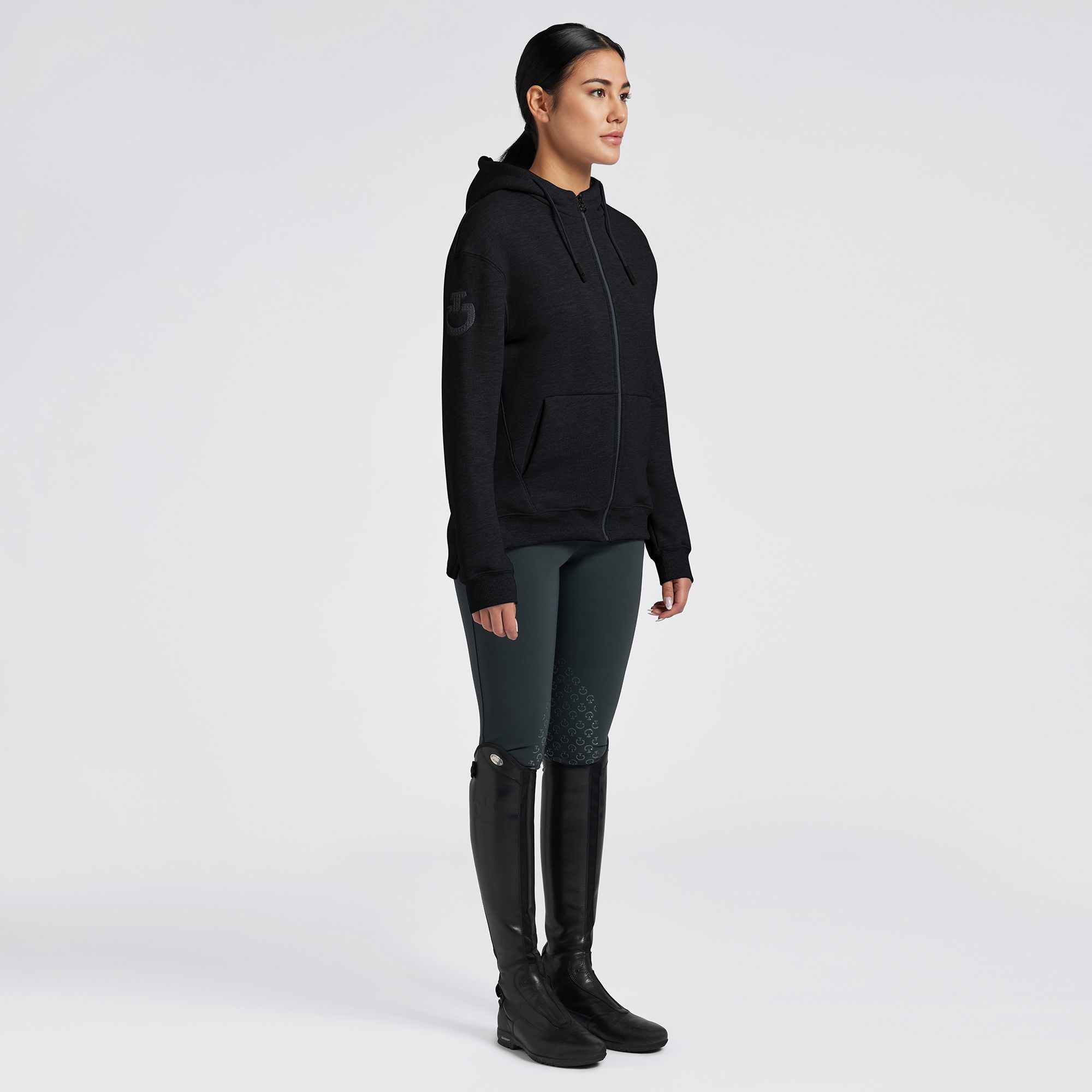 FELPA DONNA CAVALLERIA TOSCANA NERA