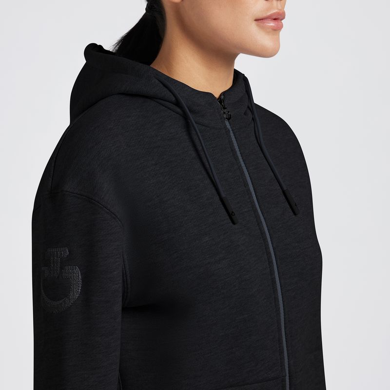 FELPA DONNA CAVALLERIA TOSCANA NERA FELPA DONNA CAVALLERIA TOSCANA NERA