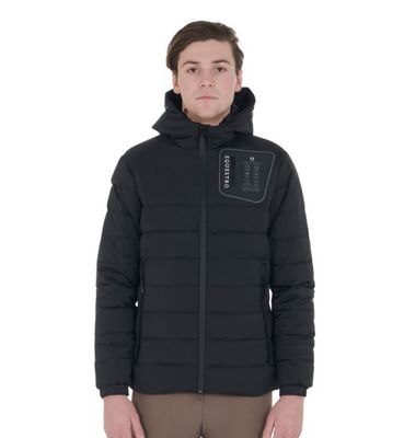 PIUMINO UOMO  EQUESTRO CON CAPPUCCIO CON PATCH SILICONICO