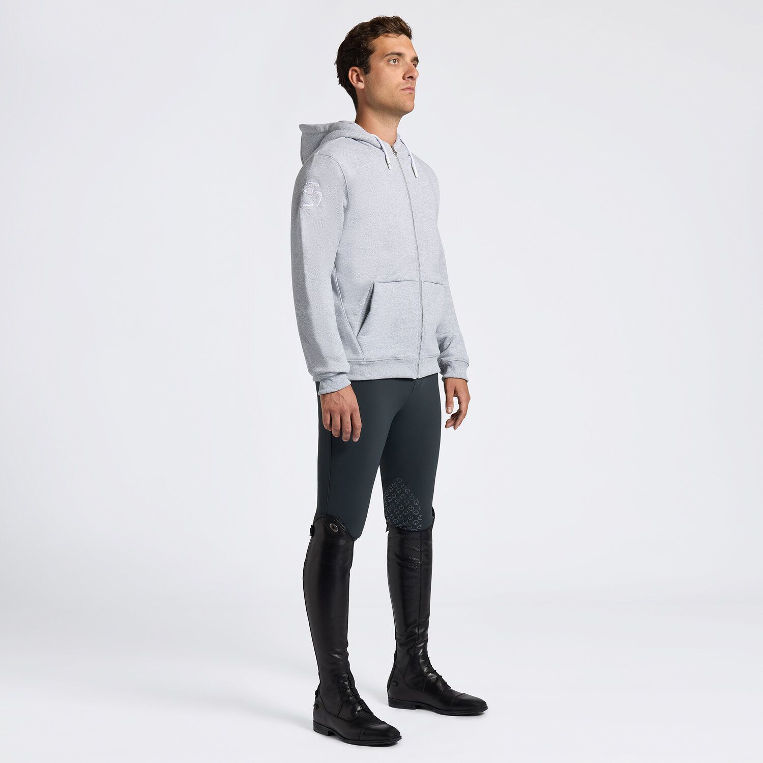 FELPA UOMO CAVALLERIA TOSCANA CON CAPPUCCIO E ZIP