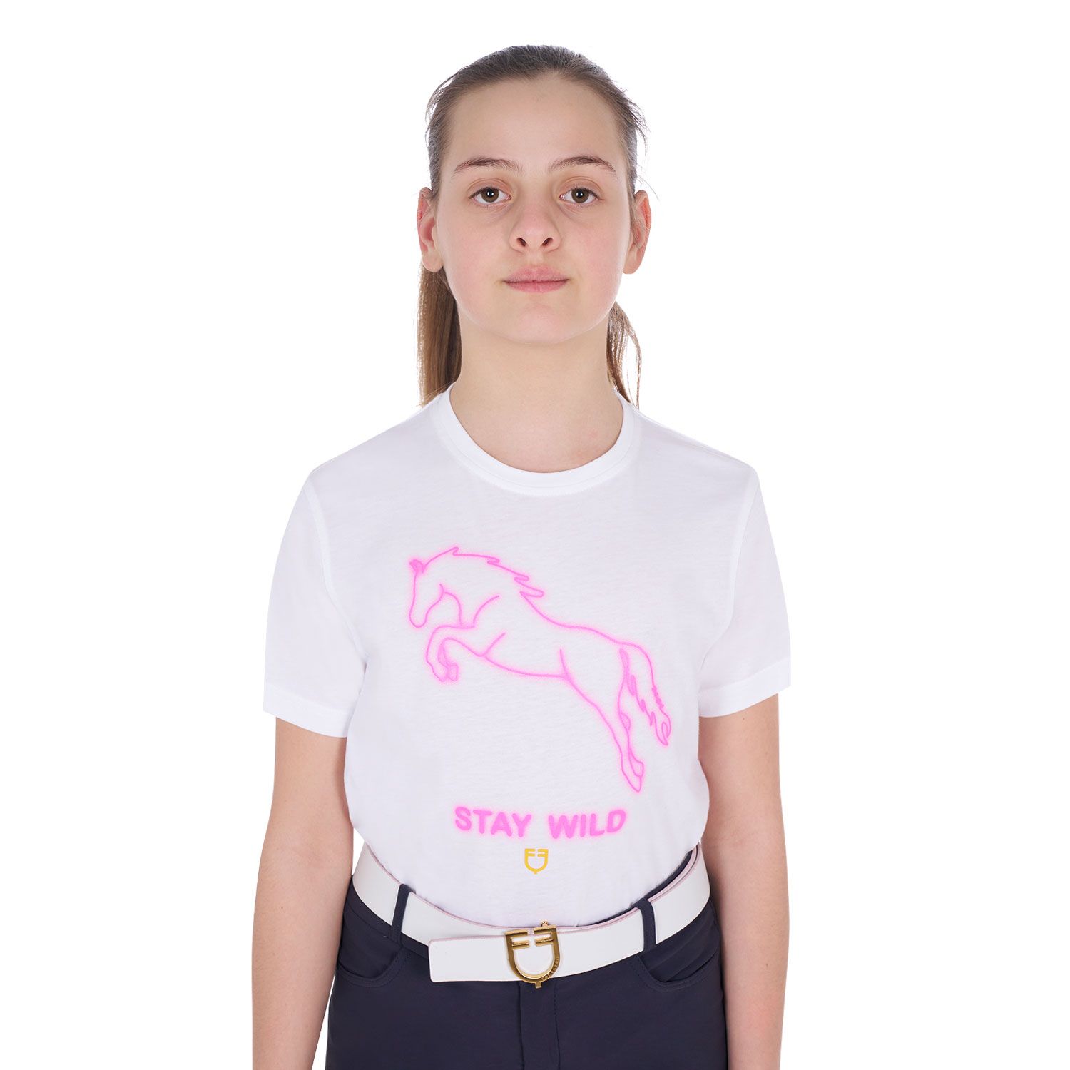 T-SHIRT BAMBINA STAMPA STAY WILD EQUESTRO