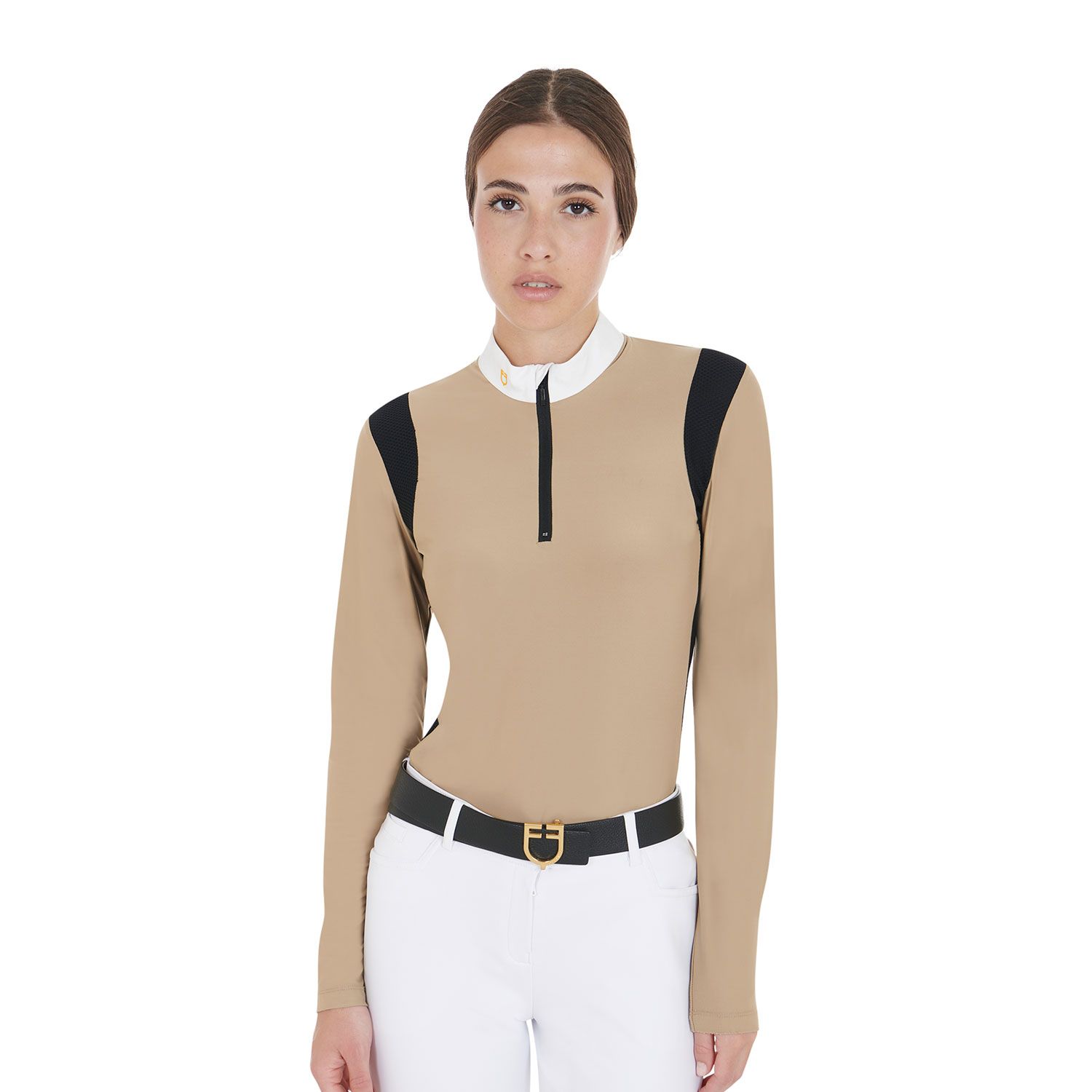 POLO DONNA DA CONCORSO CON INSERTI A CONTRASTO EQUESTRO