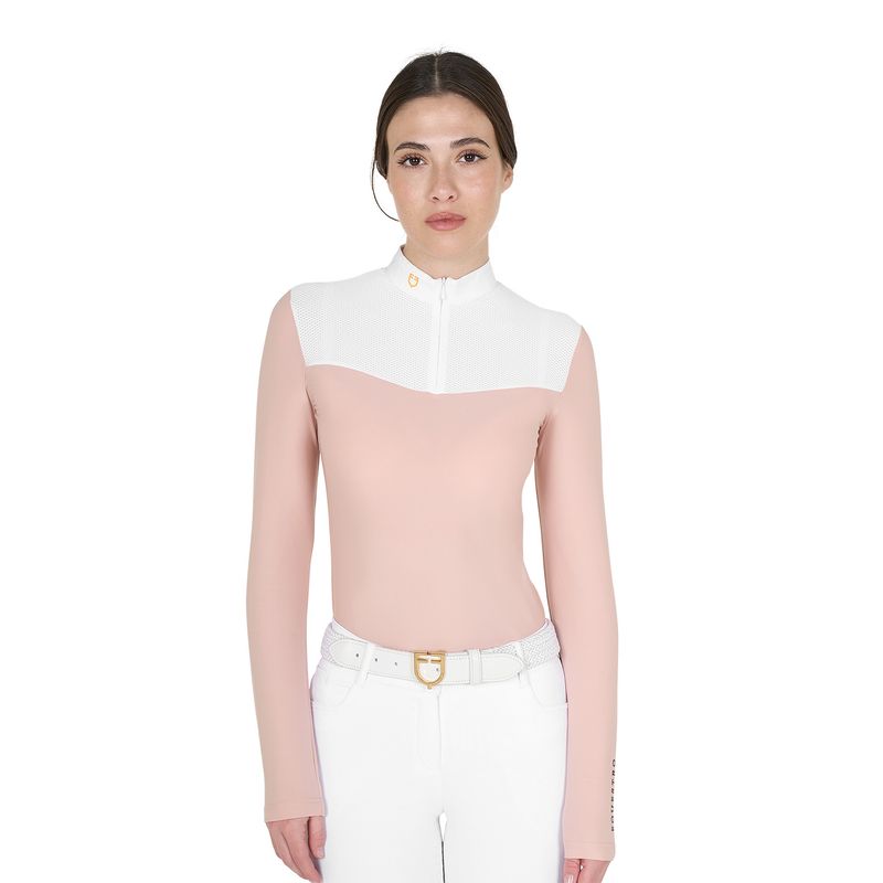 POLO DONNA DA CONCORSO CON MESH MANICA LUNGA EQUESTRO