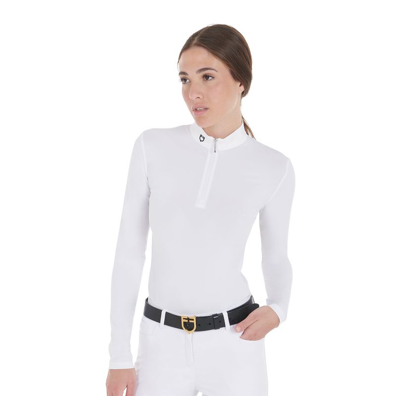 POLO DONNA DA CONCORSO MANICA LUNGA BIANCA EQUESTRO POLO DONNA DA CONCORSO MANICA LUNGA BIANCA EQUESTRO