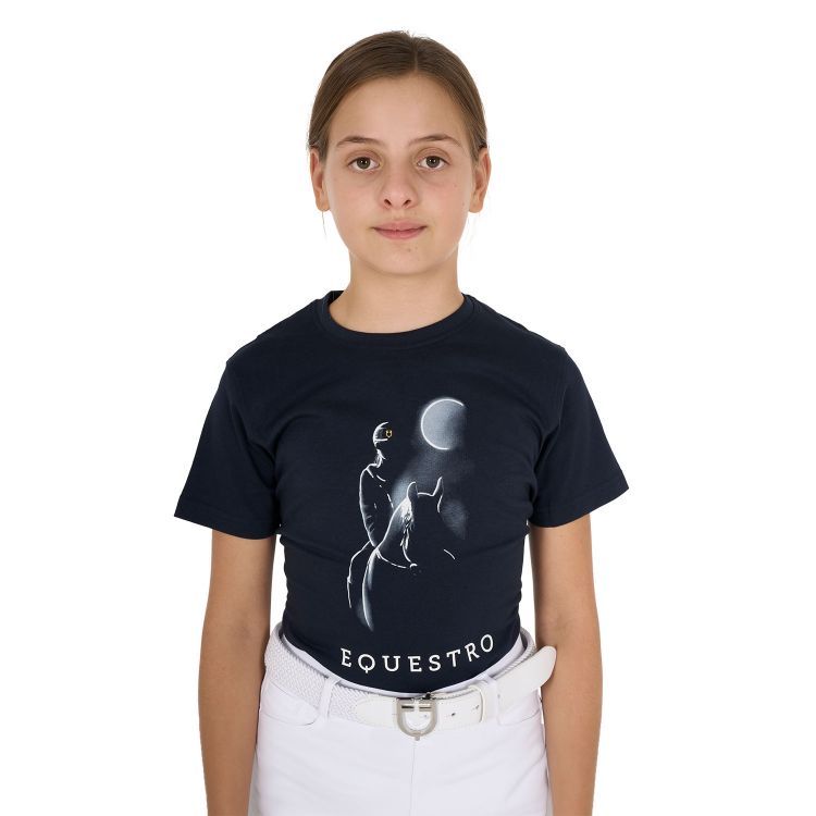 T-SHIRT BAMBINA RAGGIO DI LUNA BLU EQUESTRO