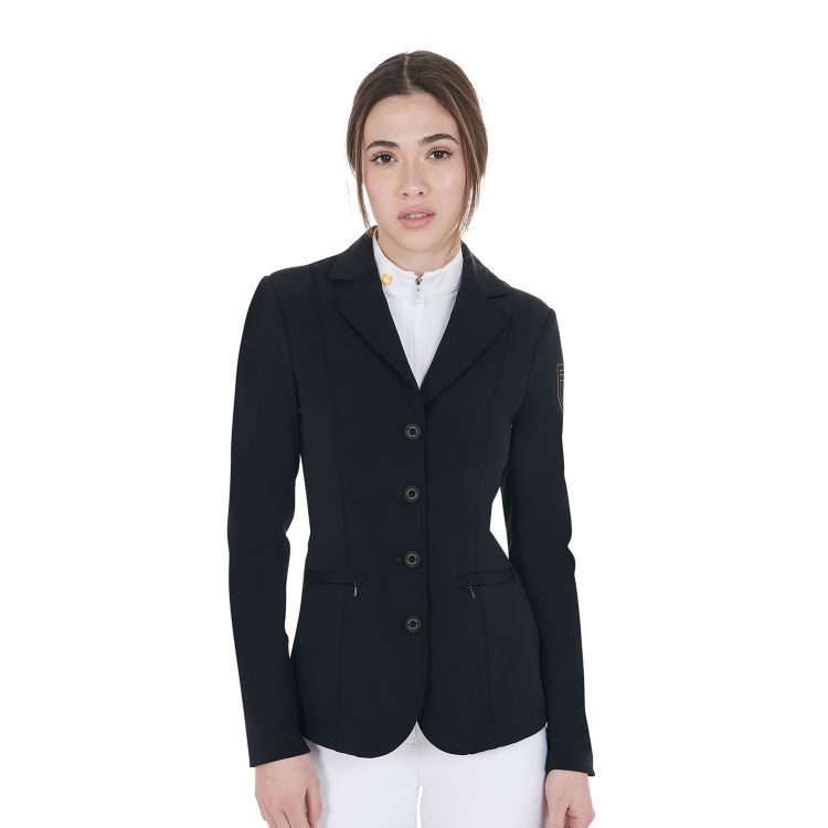 GIACCA DONNA DA CONCORSO BLU CON LOGO RICAMATO A CONTRASTO EQUESTRO