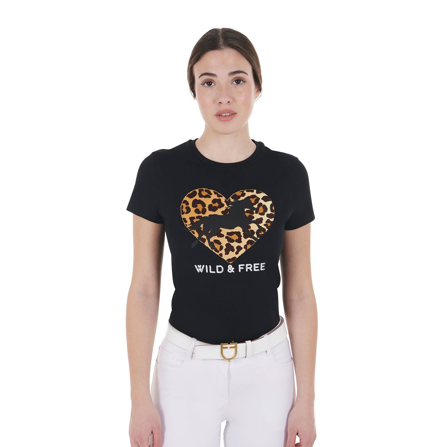T-SHIRT DONNA WILD & FREE BIANCA EQUESTRO