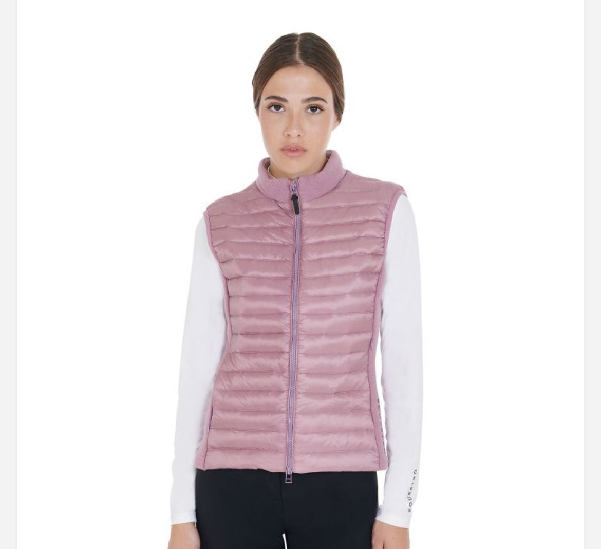 SMANICATO DONNA IN PILE E TESSUTO TECNICO ROSA EQUESTRO