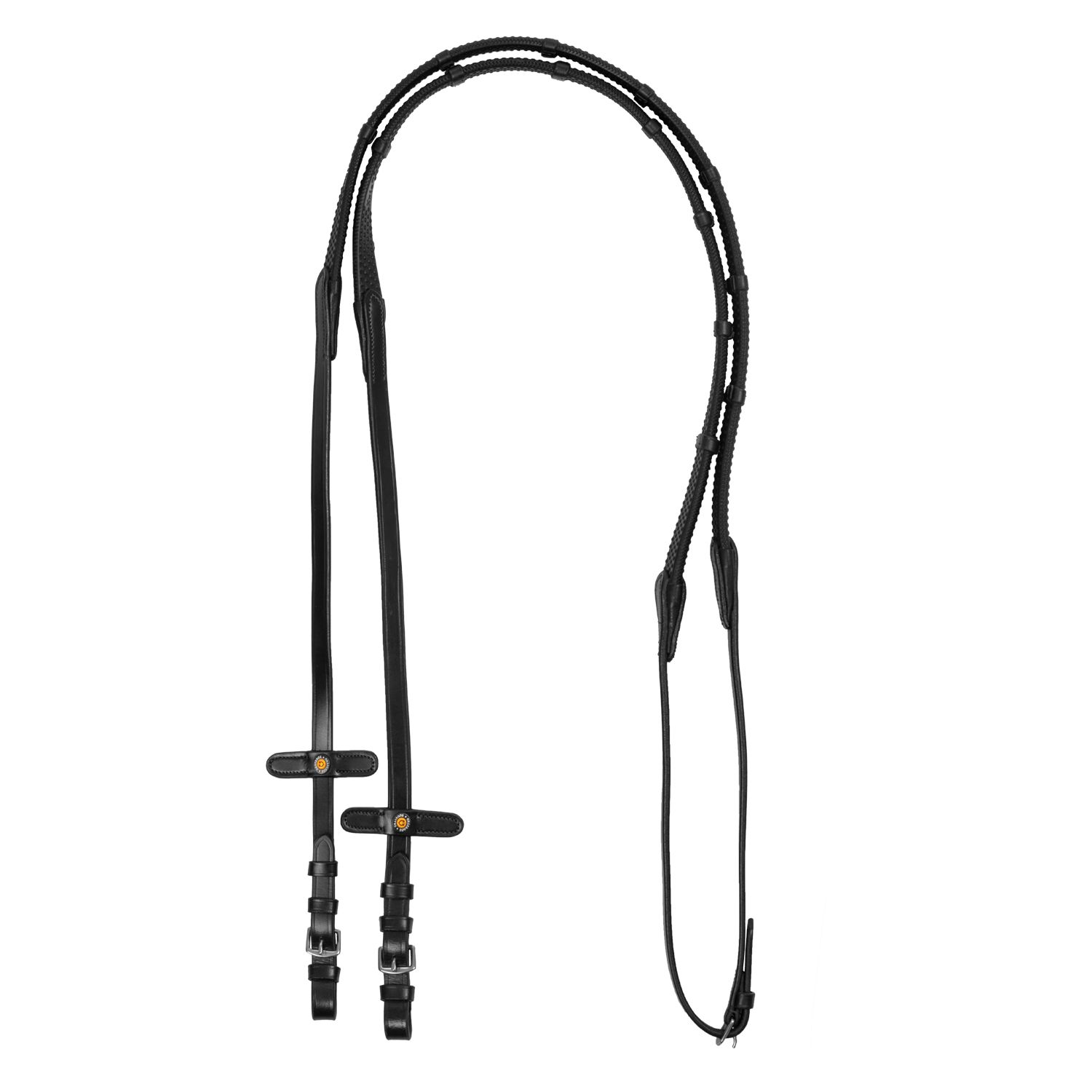 REDINI PER TESTIERA IN GOMMA CON STOPPER NERE EQUESTRO