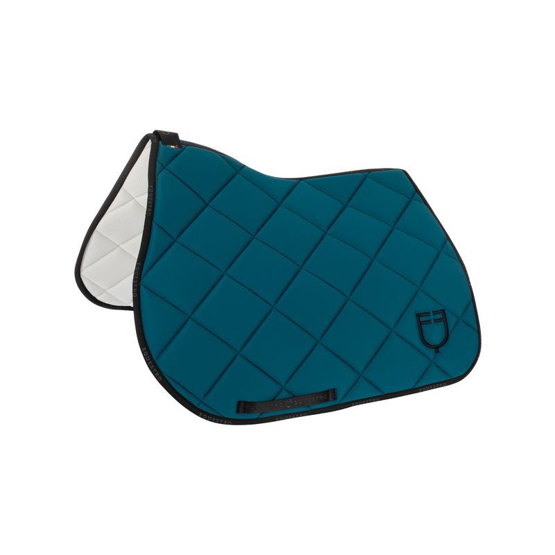 SET SOTTOSELLA E CUFFIA GP CON LOGO EQUESTRO VERDE PETROLIO