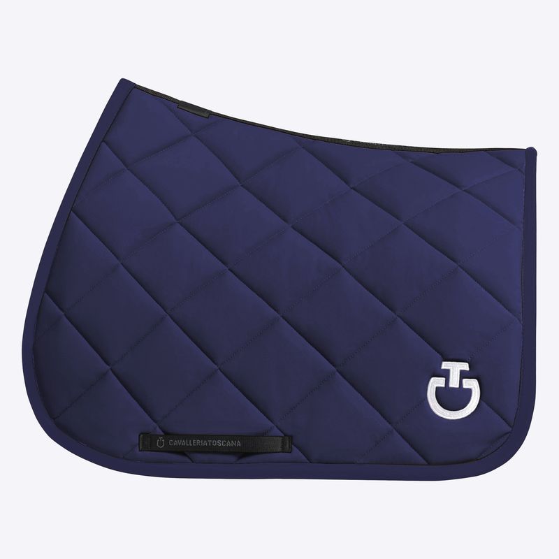 SET SOTTOSELLA E CUFFIA CAVALLERIA TOSCANA BLU ROYAL TRAPUNTATO A ROMBO