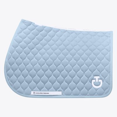 SET SOTTOSELLA E CUFFIA CAVALLERIA TOSCANA CELESTE TRAPUNTATURA CIRCOLARE