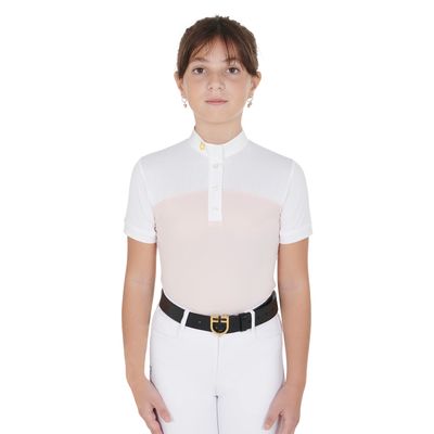 POLO DA BAMBINA DA CONCORSO TESSUTO TRAFORATO EQUESTRO