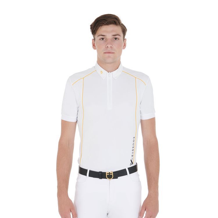 POLO UOMO DA CONCORSO CON PIPING EQUESTRO POLO UOMO DA CONCORSO CON PIPING EQUESTRO