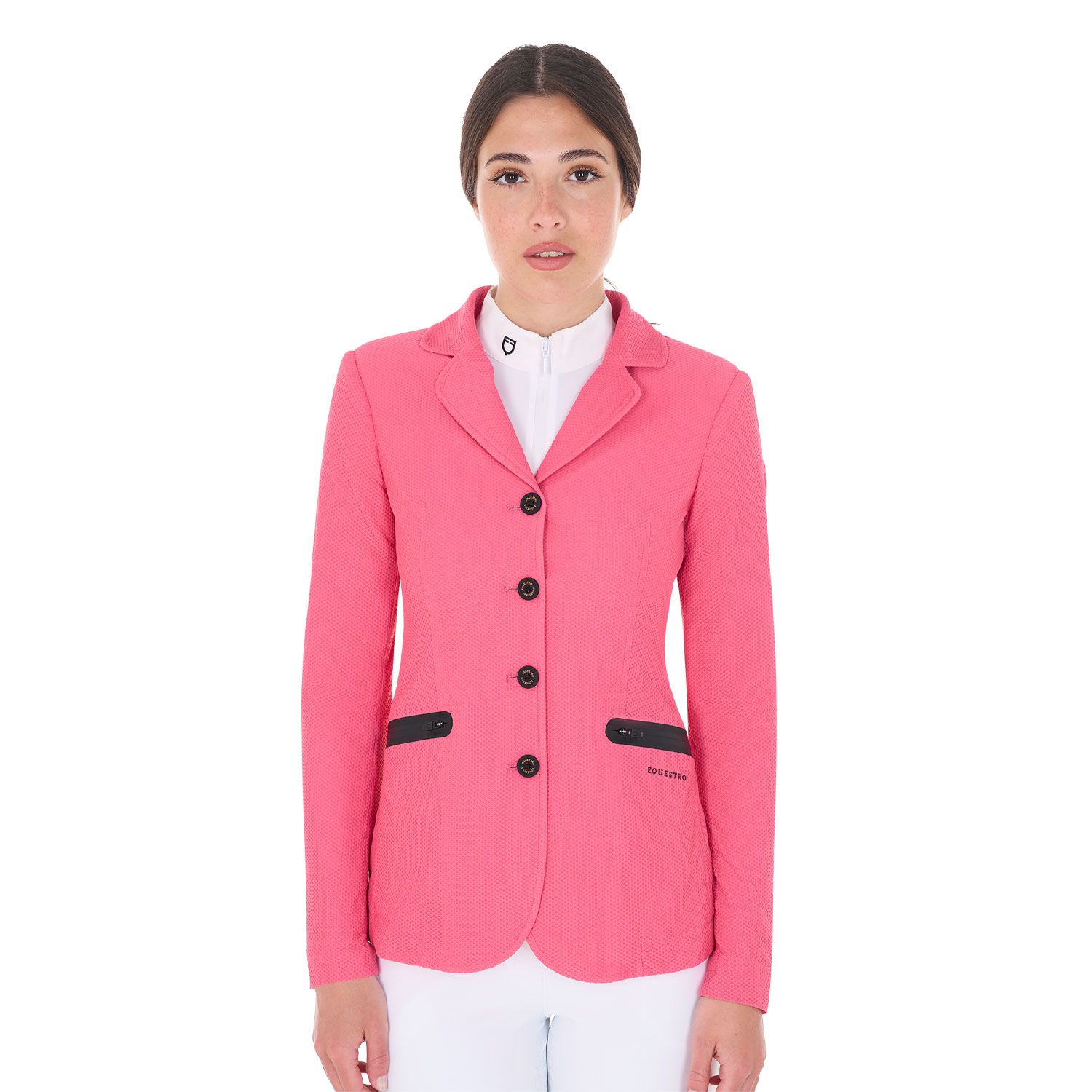 GIACCA DA CONCORSO DONNA QUATTRO BOTTONI TRAFORATA FUCSIA EQUESTRO