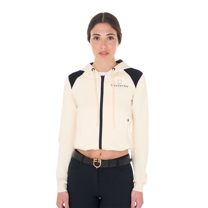 FELPA DA DONNA CORTA CON CAPPUCCIO EQUESTRO FELPA DA DONNA CORTA CON CAPPUCCIO EQUESTRO