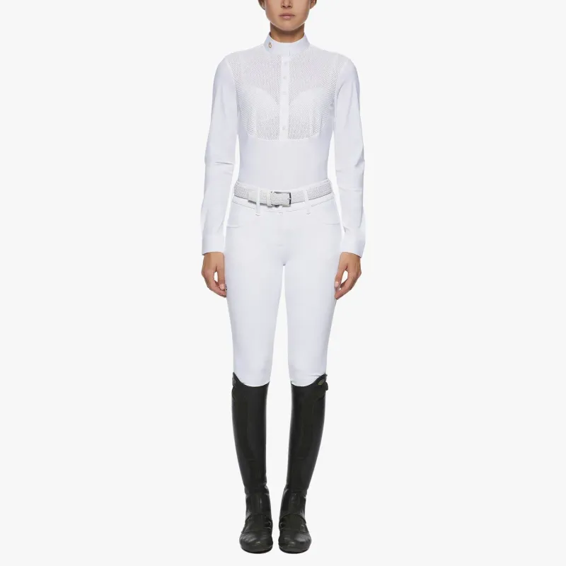 CAMICIA DA COMPETIZIONE DONNA IN JERSEY CON PETTORINA A RETE CAVALLERIA TOSCANA