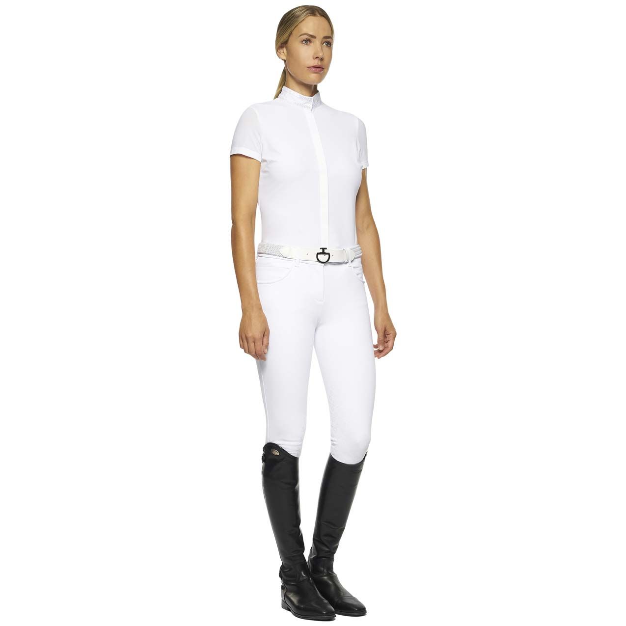 CAMICIA DA COMPETIZIONE DONNA MANICA CORTA E BOTTONI NASCOSTI TOSCANA