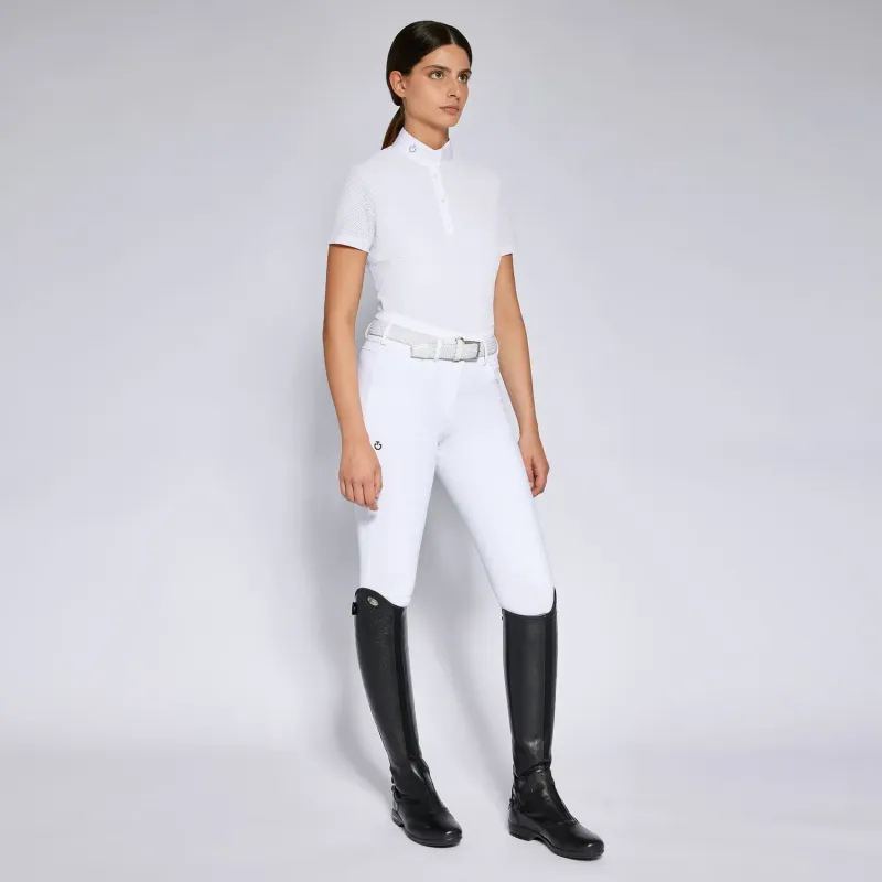 POLO DA DONNA DA COMPETIZIONE IN JERSEY TRAFORATO E BOTTONI CAVALLERIA TOSCANA