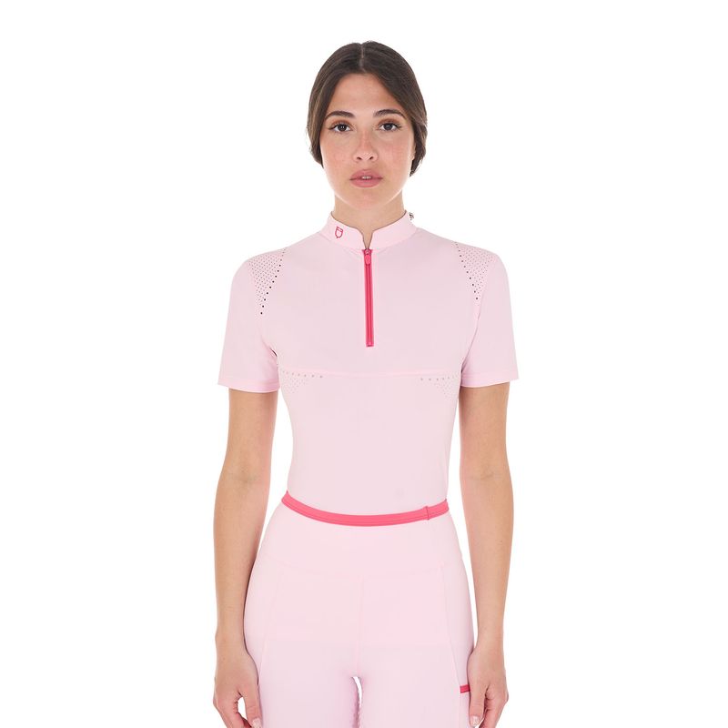 POLO DA ALLENAMENTO DONNA CON INSERTI TRAFORATI EQUESTRO