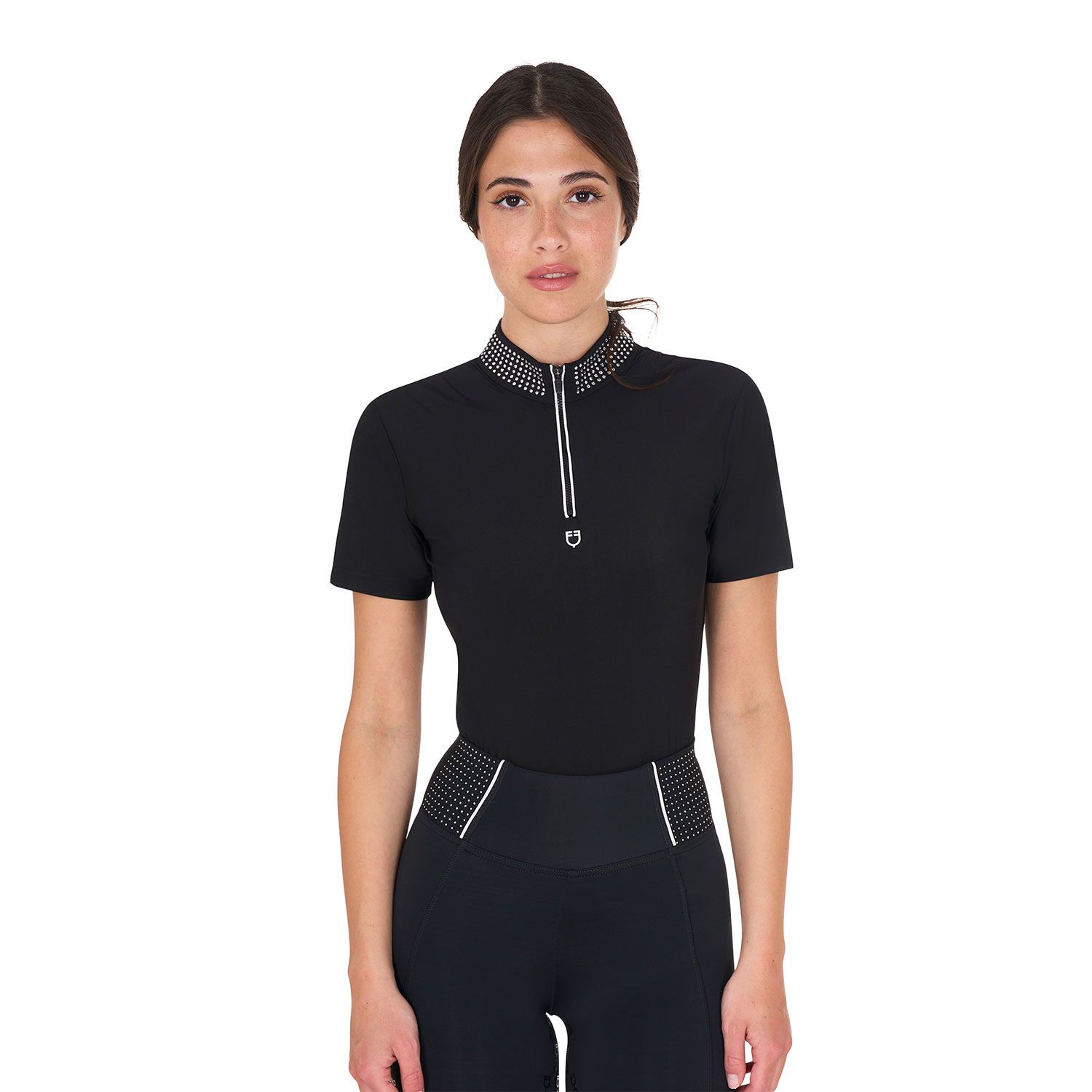 POLO DA ALLENAMENTO DONNA CON STRASS EQUESTRO