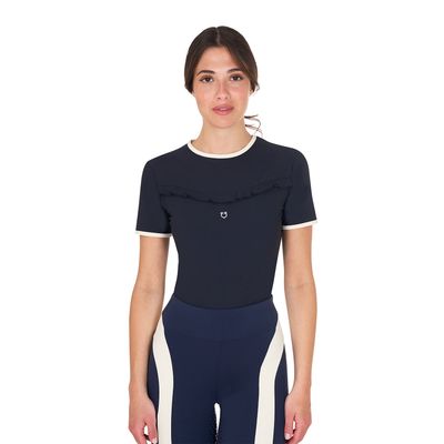 T-SHIRT DA ALLENAMENTO DONNA CON RUCHES SUL PETTO EQUESTRO