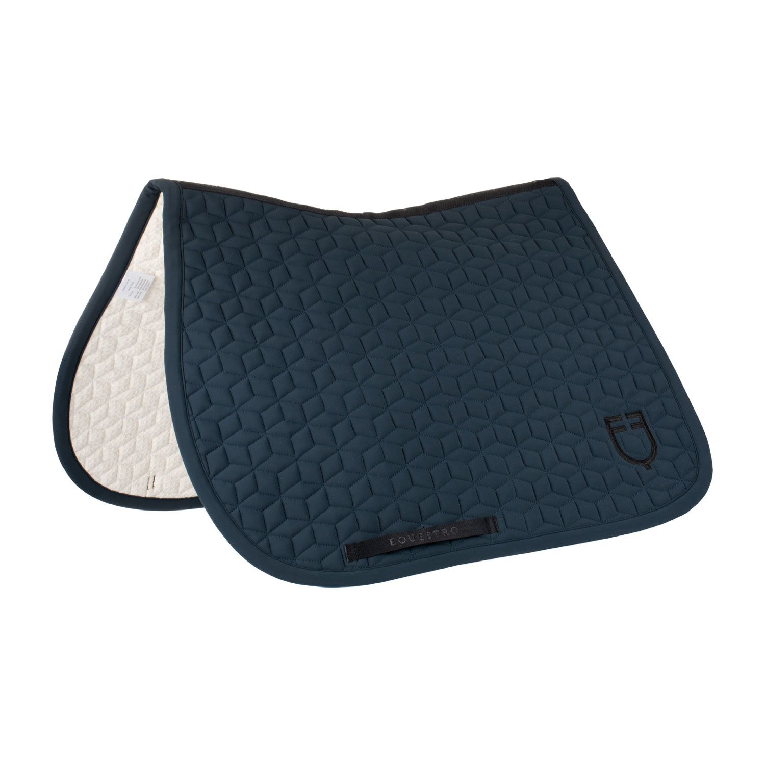 SET SOTTOSELLA E CUFFIA CON TRAPUNTA A CUBI EQUESTRO BLU