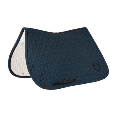 SET SOTTOSELLA E CUFFIA CON TRAPUNTA A CUBI EQUESTRO BLU
