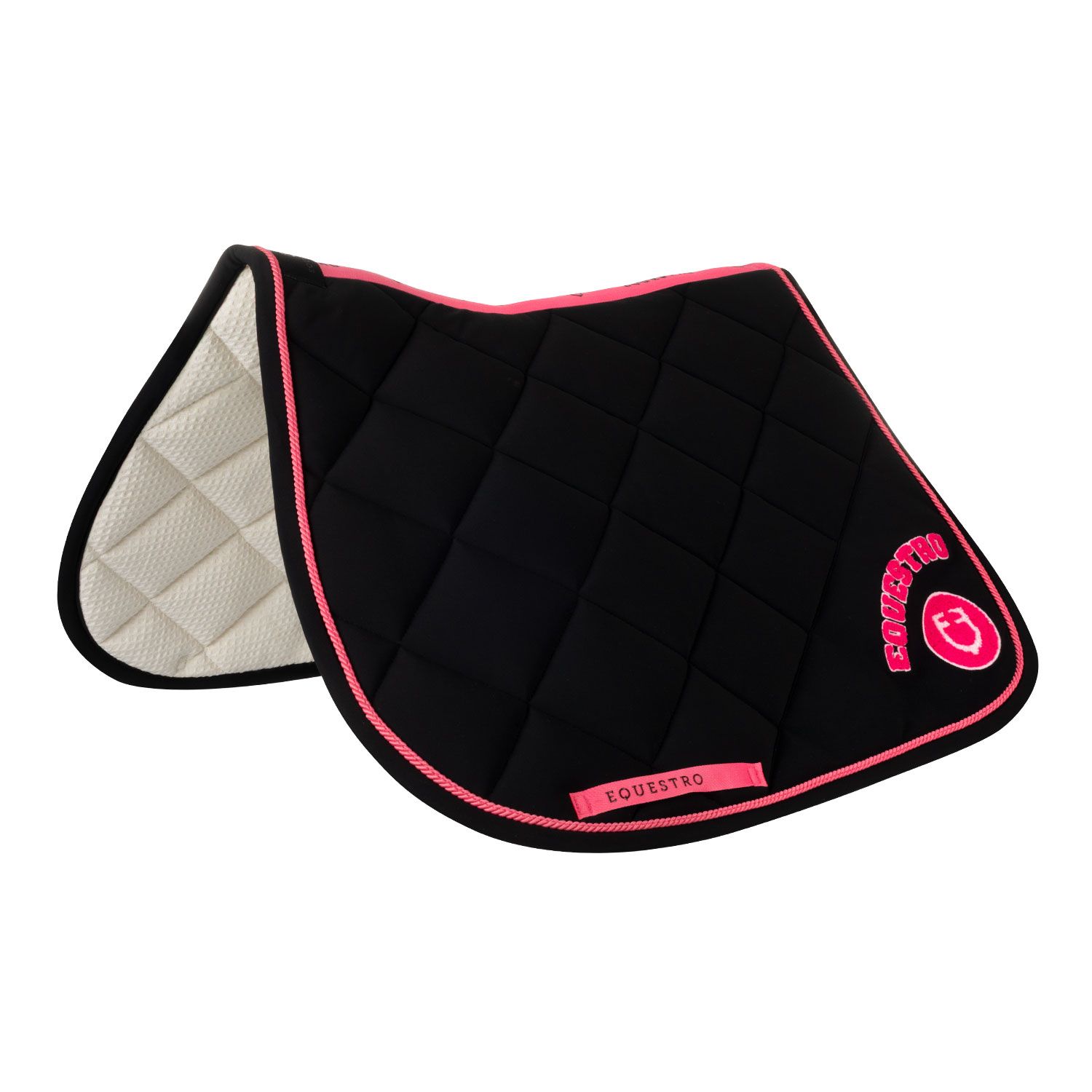 SET SOTTOSELLA E CUFFIA CON LOGO CON LOGO IN SPUGNA EQUESTRO NERO