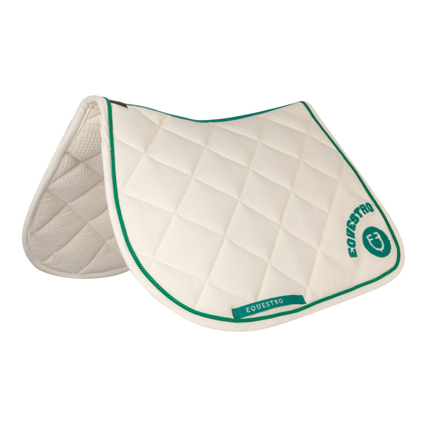 SET SOTTOSELLA E CUFFIA CON LOGO CON LOGO IN SPUGNA EQUESTRO PANNA