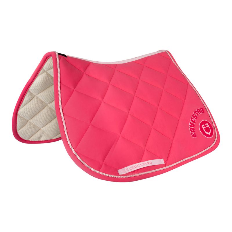 SET SOTTOSELLA E CUFFIA CON LOGO CON LOGO IN SPUGNA EQUESTRO FUSCIA