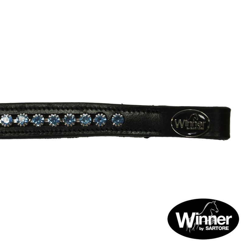 FRONTALINO CON STRASS AZZURRI