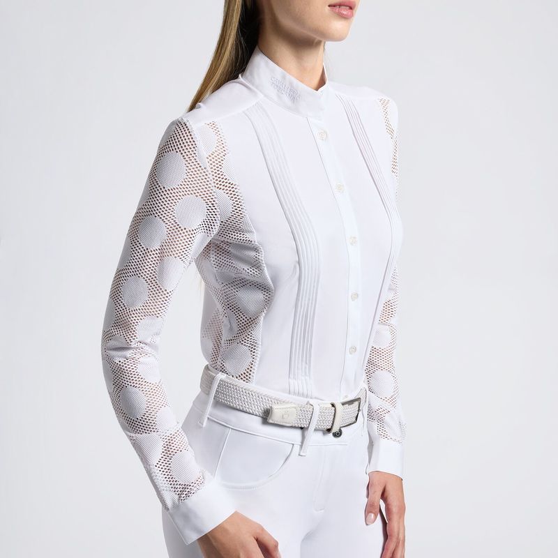 CAMICIA DA COMPETIZIONE DONNA MANICA LUNGA CON BOTTONI CAVALLERIA TOSCANA