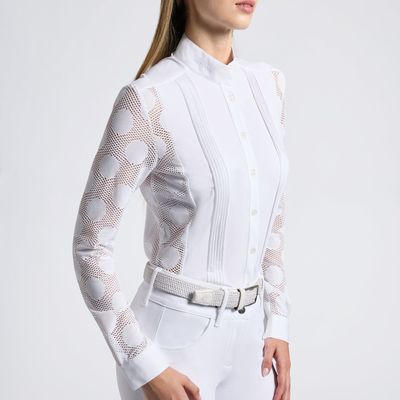 CAMICIA DA COMPETIZIONE DONNA MANICA LUNGA CON BOTTONI CAVALLERIA TOSCANA