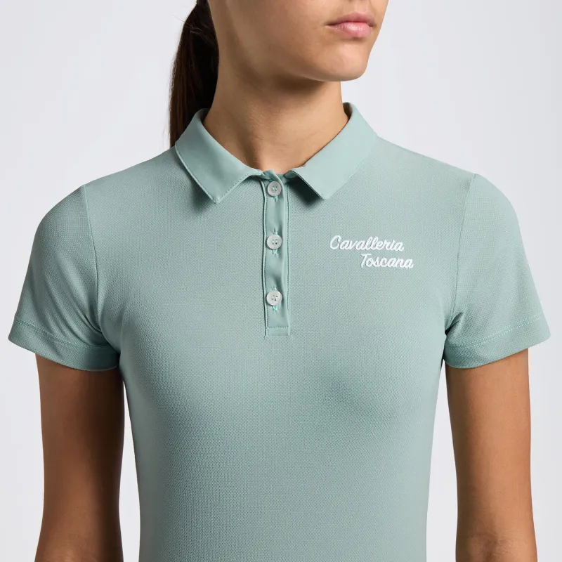POLO DA ALLENAMENTO BAMBINA CON LOGO RICAMATO CAVALLERIA TOSCANA
