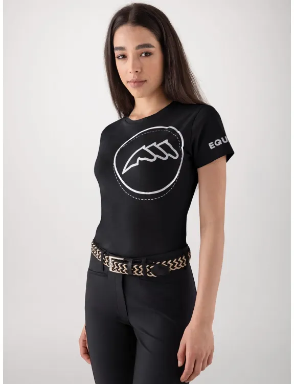 T-SHIRT DONNA CON MAXI LOGO STAMPATO CUBRY EQUILINE