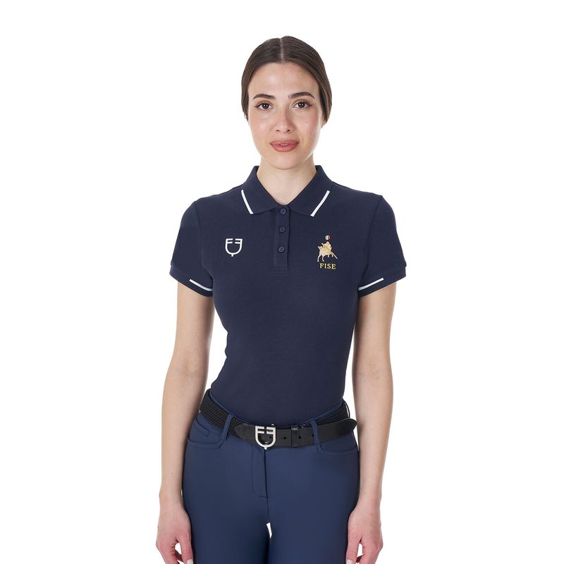 POLO DA ALLENAMENTO DA DONNA 3 BOTTONI EQUESTRO X FISE