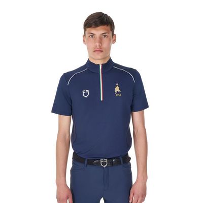 POLO DA ALLENAMENTO CON ZIP TRICOLORE EQUESTRO X FISE