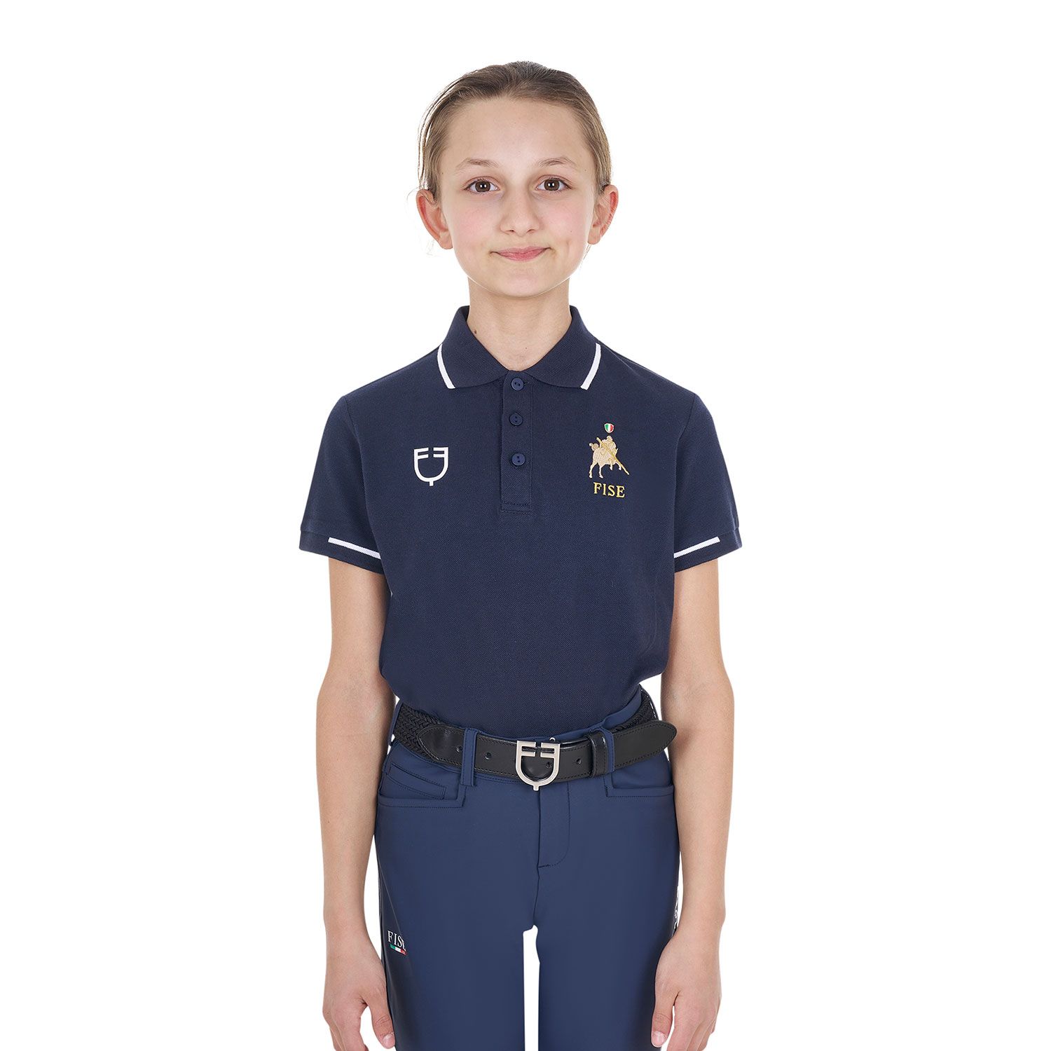 POLO UNISEX BAMBINO 3 BOTTONI EQUESTRO X FISE