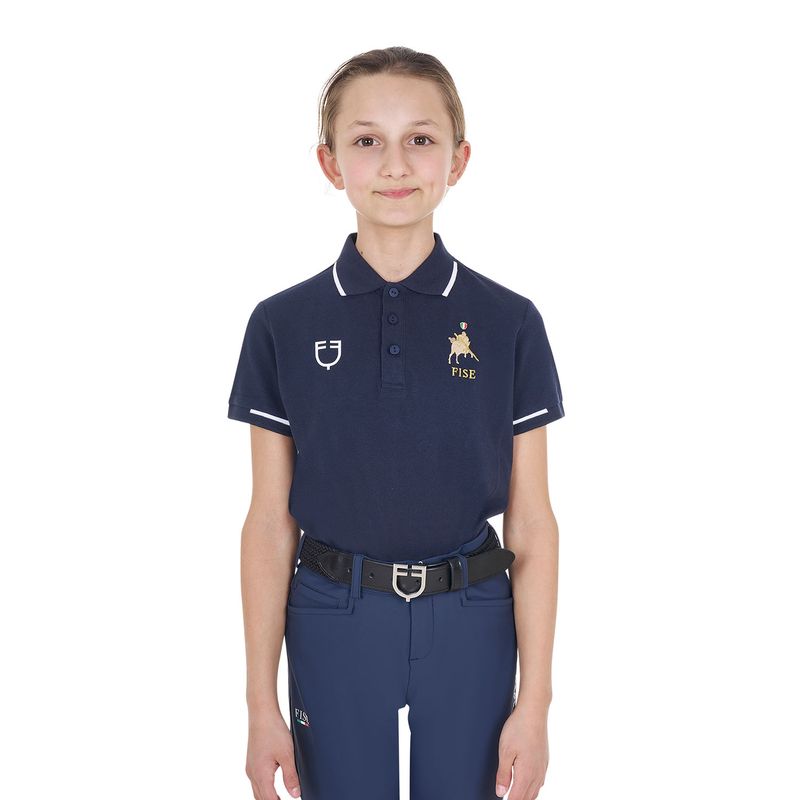 POLO UNISEX BAMBINO 3 BOTTONI EQUESTRO X FISE