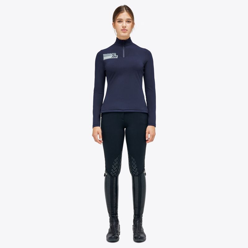 POLO DA ALLENAMENTO DONNA MANICA LUNGA IN JERSEY CAVALLERIA TOSCANA