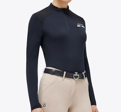 POLO CON ZIP  MANICA LUNGA DONNA CAVALLERIA TOSCANA
