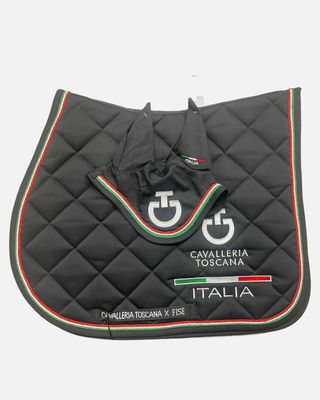 SET SOTTOSELLA  ì CUFFIA CAVALLERIA TOSCANA X FISE NERO