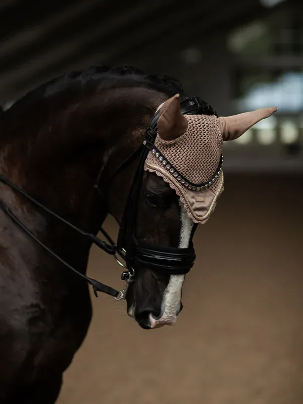 SET STTOSELLA E CUFFIA EQUESTRIAN STCKHOLM CHAMPAGNE