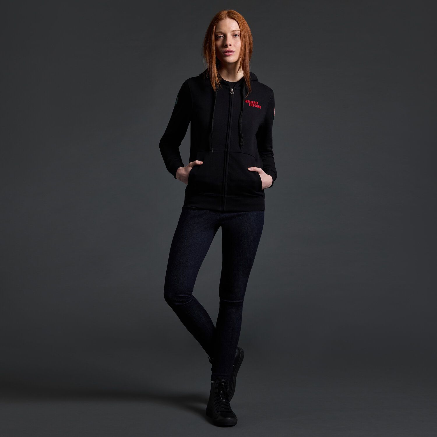 FELPA DA DONNA CON ZIP CAVALLERIA TOSCANA X ROME GLADIATORS