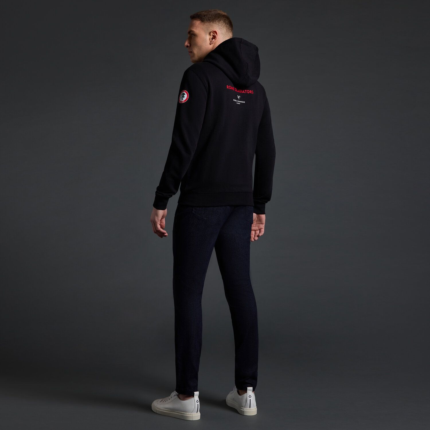 FELPA DA UOMO CON ZIP CAVALLERIA TOSCANA X ROME GLADIATORS
