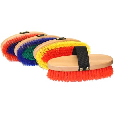 SPAZZOLA DORSO IN LEGNO CON FIBRE SINTETICHE BICOLORE