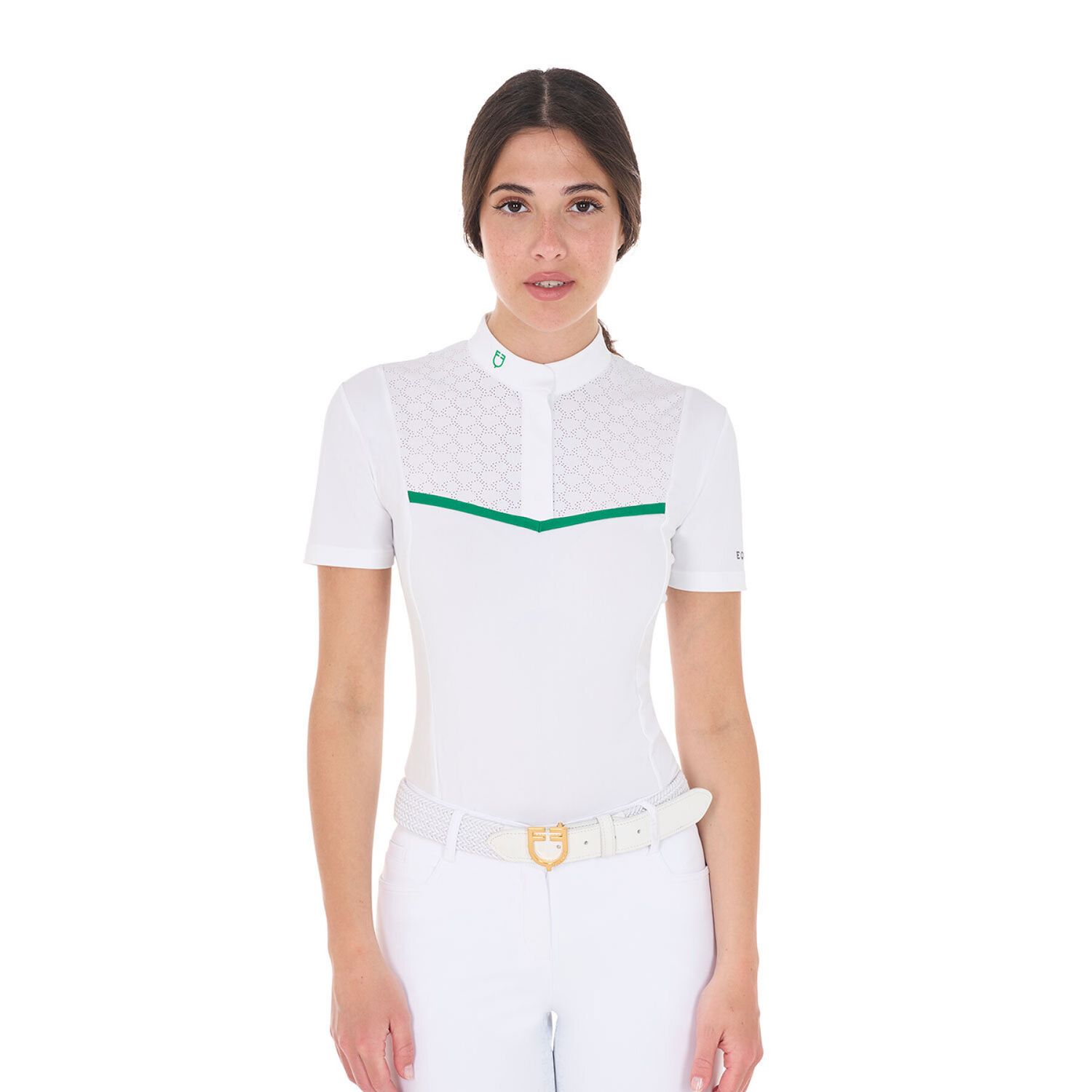 POLO DA CONCORSO A MANICA CORTA TRAFORATA  DONNA EQUESTRO